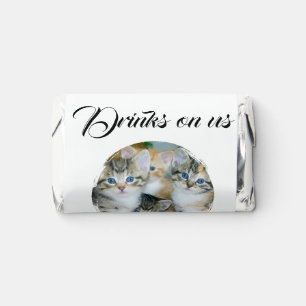 Drinks on us open bar pet photo wedding couple dat hershey's miniatures