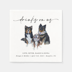 Drinks On Us Pet Wedding Napkins