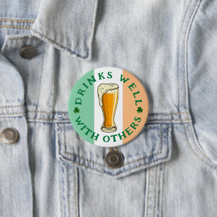 Drinks Well - St Patrick's Day Button