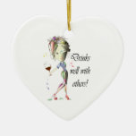 Drinks Well With Others, Funny Wine Art Ceramic Ornament at Zazzle