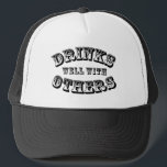 Drinks Well With Others Party Vintage Trucker Hat<br><div class="desc">Show the world that you are a happy drunk instead of a party pooper with this funny vintage style design.  this design features the words "drinks well with others" in a old West vintage style font.</div>