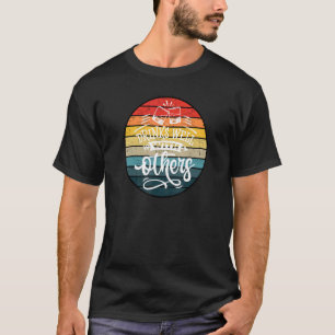 Drinks Well With Others Retro Sunset Drinking T-Shirt