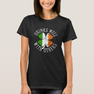 Drinks Well With Others St Patrick s Day Drunk Bee T-Shirt