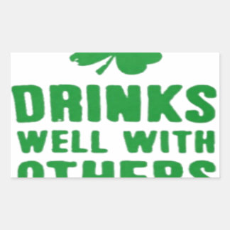 Drinks Well With Others St. Patrick's Day Tee Rectangular Sticker