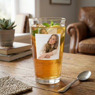drinkware birthday personalized photo, Modern Glass
