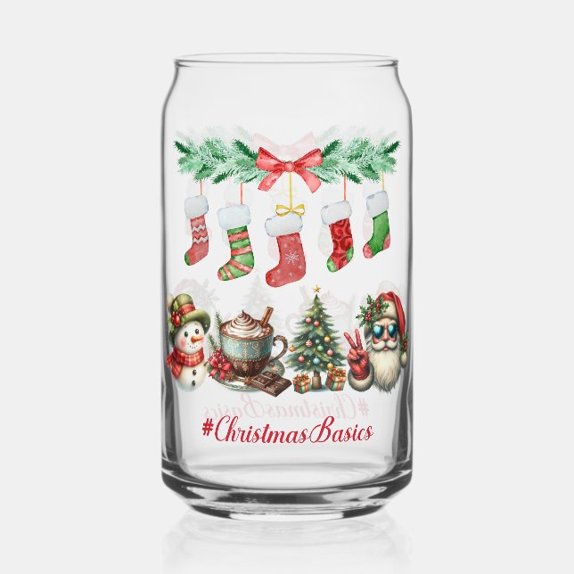 Drinkware Set-Christmas Basics  Can-Shaped Glass (Front)