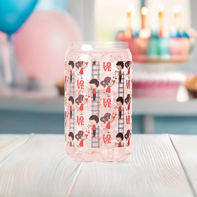 Drinkware Set Cute Couple Love  Can Glass (Insitu (Baby Shower))