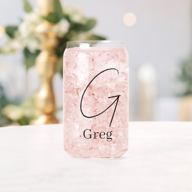 Drinkware Set Letter G Can Glass (Insitu (Wedding))