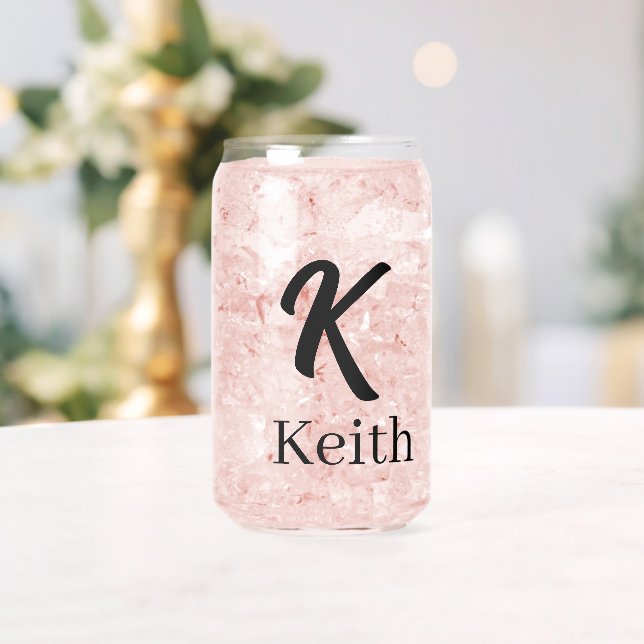 Drinkware Set Letter K Can Glass (Insitu (Wedding))