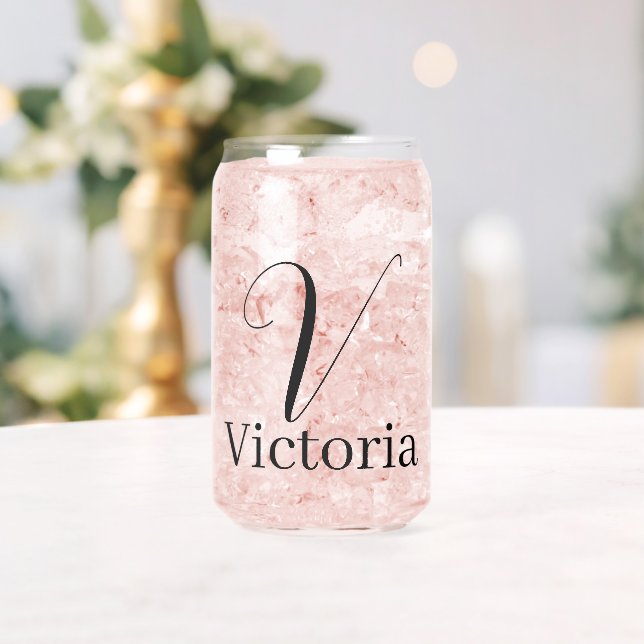 Drinkware Set Letter V Can Glass (Insitu (Wedding))