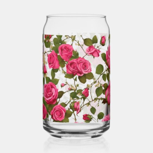Drinkware Set Rosy Petals Seamless Glass Pattern