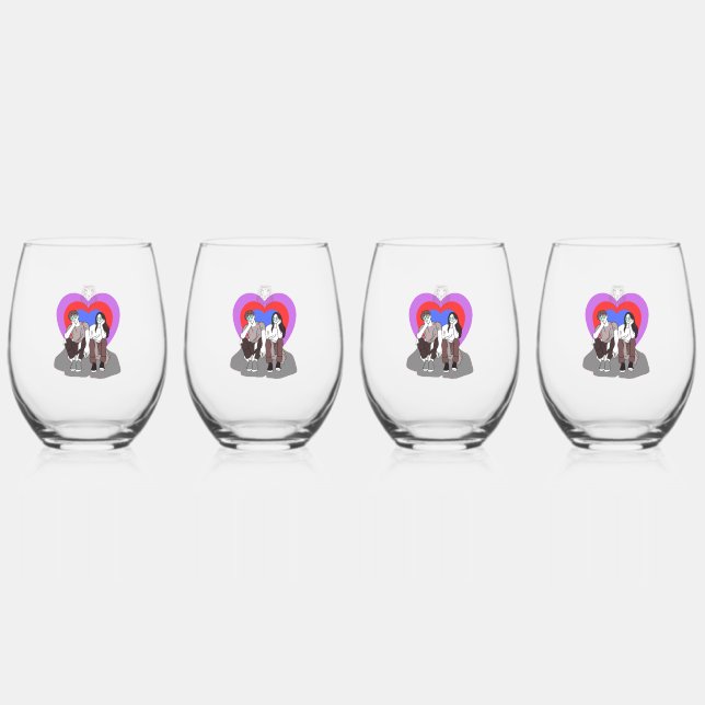 Drinkware Set Stemless Wine Glass (Front)