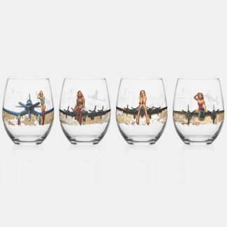 Drinkware Set Stemless Wine Glass