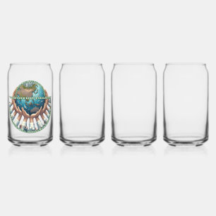 Drinkware Style: Printed Can Glass, Set: Set of 4, Glass
