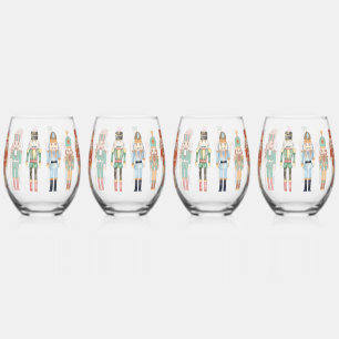 Drinkware Style:Stemless Wine Glass,Set:Nutcracker Stemless Wine Glass