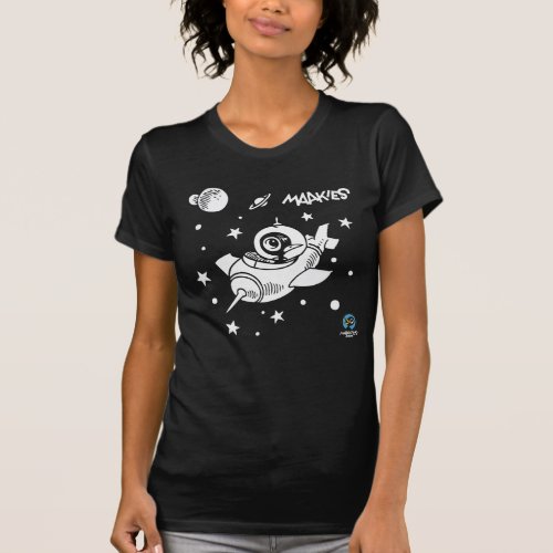 Drinky Crow in Space Womens T_shirt