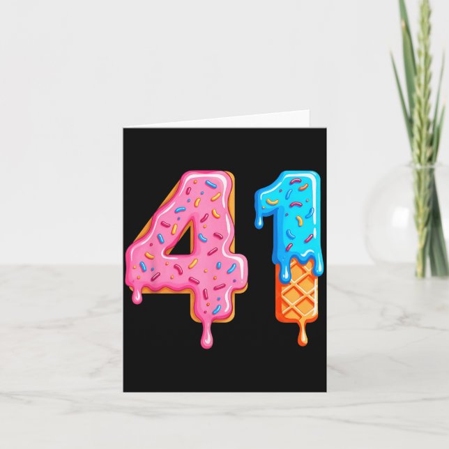 Drip 41 Meme Cool Baseball Style Number Forty One  Card (Front)