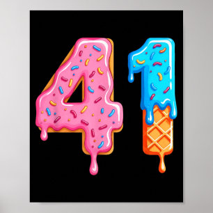 Drip 41 Meme Cool Baseball Style Number Forty One Poster