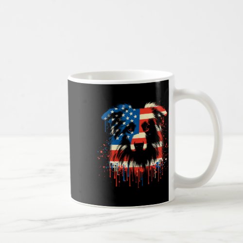 Drip Australian Shepherd American Usa Flag 4th Of  Coffee Mug