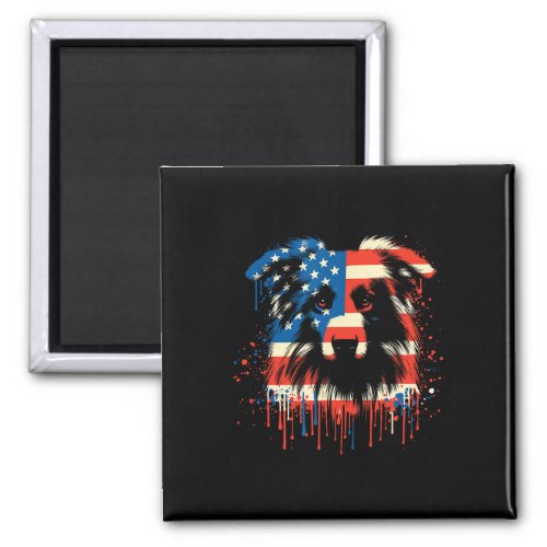 Drip Australian Shepherd American Usa Flag 4th Of  Magnet