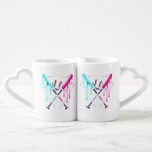 Drip Baseball Bat Magic – Neon Splash Home Plate Coffee Mug Set