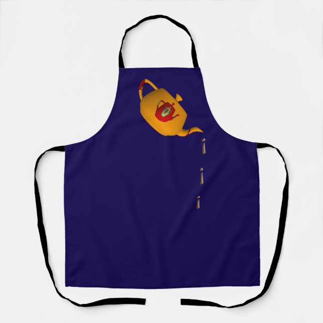 Drip Drip Double Teapot Dr Blue Chef Server        Apron (Front)
