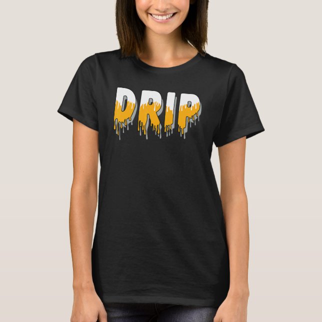 Drip Dripping OG Yellow Toe 1s Matching T-Shirt (Front)