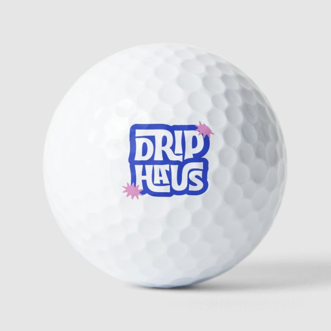 Drip Haus – Retro Playful Logo Golf Balls (Front)