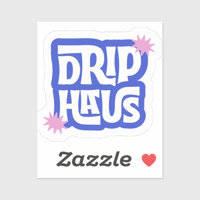 Drip Haus – Retro Playful Logo Sticker (Sheet)
