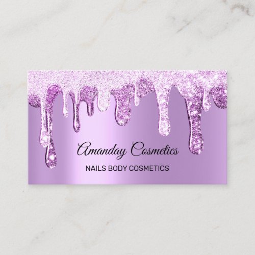 Drip Nails Wax Makeup Body Cosmetics Purple Violet Business Card