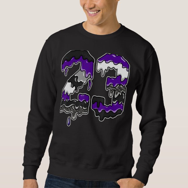Drip Number 23 Dark Iris 3s Matching Sweatshirt (Front)