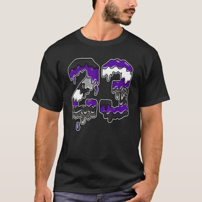 Drip Number 23 Dark Iris 3s Matching T-Shirt (Front)