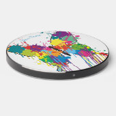 Drip-Paint Art Butterfly w/ Name Wireless Charger (Front 2)