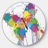 Drip-Paint Art Butterfly w/ Name Wireless Charger (Front)