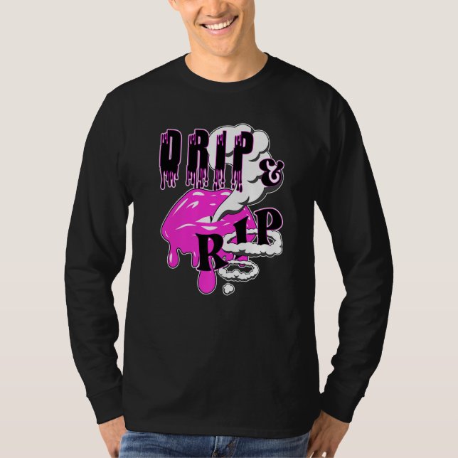 Drip & Rip  Vaping Lips & Vapor Rings For Nicotine T-Shirt (Front)