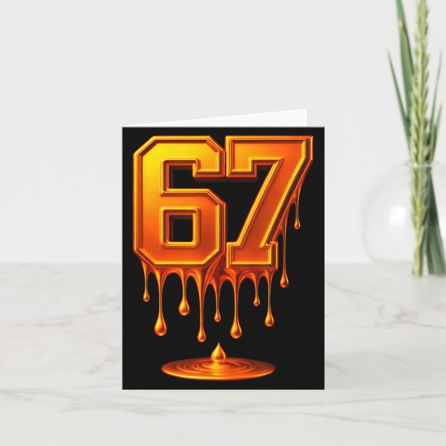 Dripng Gold 67 Meme Respect The Drip 67 Golden Aur Card (Front)