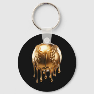 Dripng Gold Drip Baseball Game Day Player Coach Ba Keychain