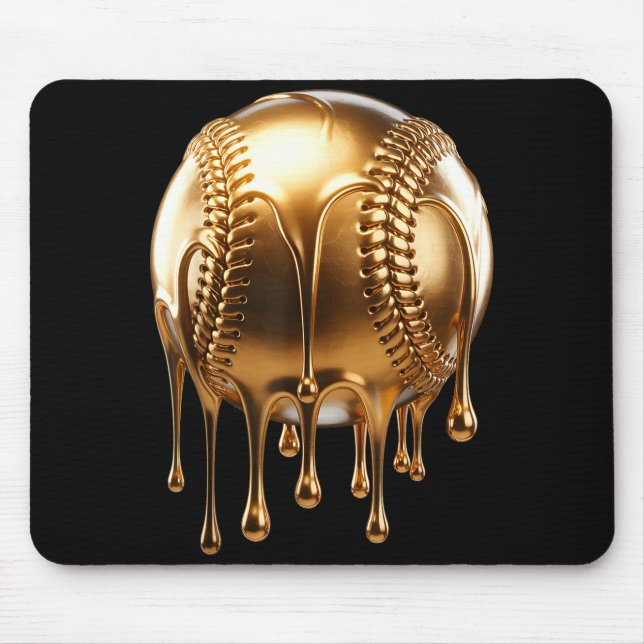 Dripng Gold Drip Baseball Game Day Player Coach Ba Mouse Pad (Front)