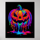 Dripng Paint Art Pumpkin Halloween Comfort Colors  Poster
