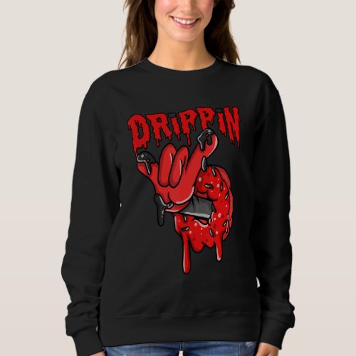 Drippin Donuts Chile Red 9s Matching Sweatshirt