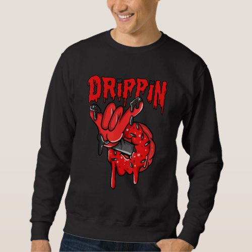 Drippin Donuts Chile Red 9s Matching Sweatshirt