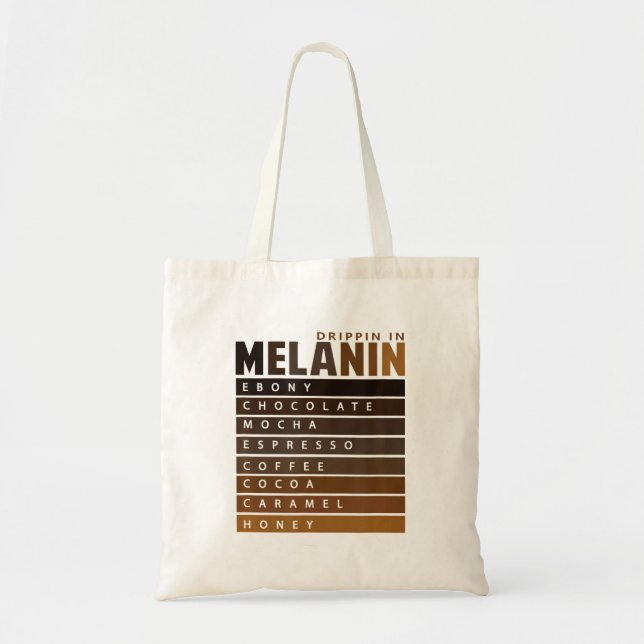 Drippin In Melanin Black Pride Tote Bag (Front)