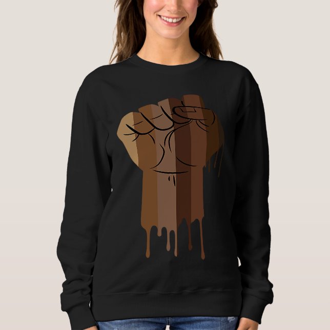 Drippin Melanin Women Men Africa Black History Mon Sweatshirt (Front)
