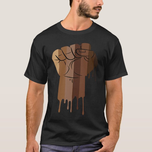 Drippin Melanin Women Men Africa Black History Mon T-Shirt (Front)