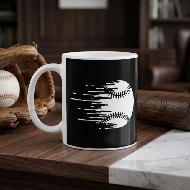 Dripping Baseball Design for Bold Sports Fans Coffee Mug (Dripping Baseball Graphic Mug)
