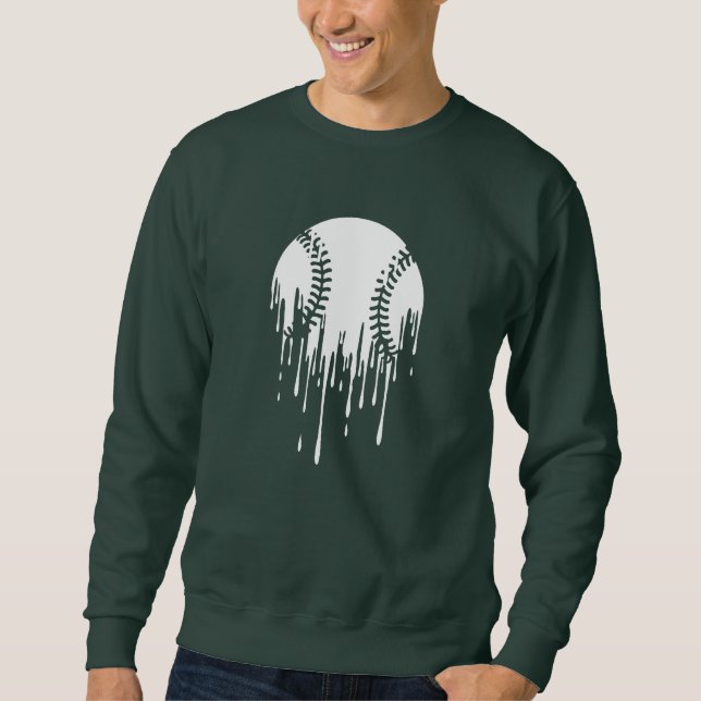 Dripping Baseball Design for Bold Sports Fans Sweatshirt (Front)