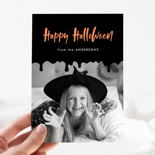 Dripping Blood Halloween Photo Card