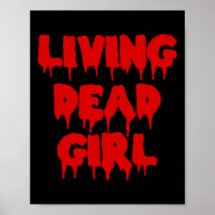 Dripping Blood Halloween Zombie Movie Living Dead Poster