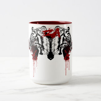 dripping blood Two-Tone coffee mug