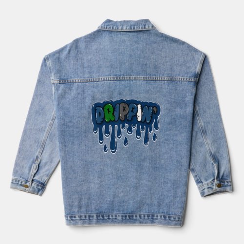 Dripping Brave Blue 13s Matching  Denim Jacket